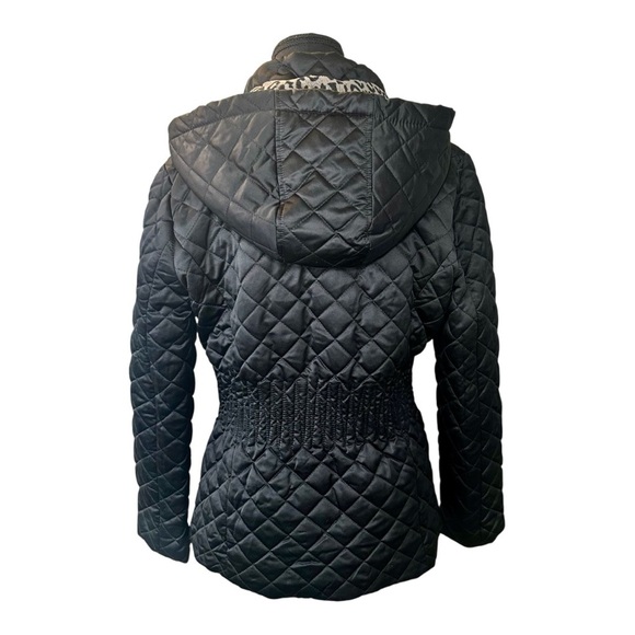 Calvin Klein Diamond Quilted Black Women's Hooded Jacket, Size Small - Picture 5 of 7
